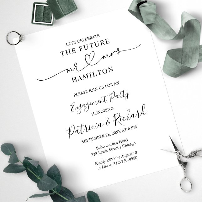 Lámina Invitaciones de fiesta de compromiso con caligrafí (Subido por el creador)