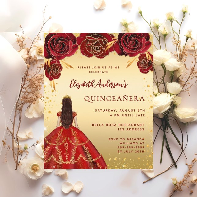 Lámina Invitaciones de florines de vestidos de oro rojo Q (Subido por el creador)