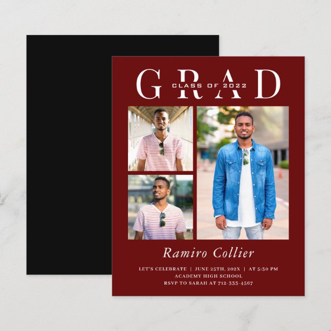 Lámina Invitaciones de Graduación de Fotografías de Presu (Anverso / Reverso)