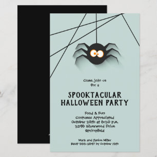 Lámina Invitaciones de Halloween de Araña Espeluznante