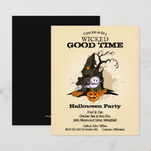 Lámina Invitaciones de Halloween en casa embrujadas por e
