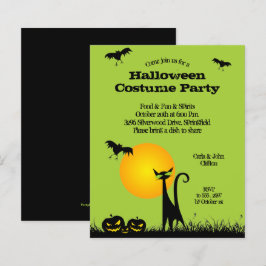 Lámina Invitaciones de Halloween para Gato Negro Presupue