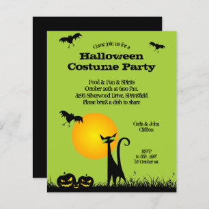 Lámina Invitaciones de Halloween para Gato Negro Presupue