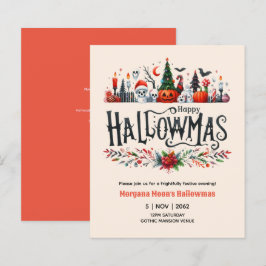 Lámina Invitaciones de Hallowmas Mezcla de Halloween y Na