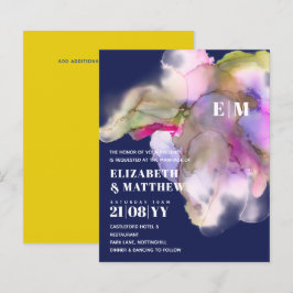 Lámina Invitaciones de matrimonio de color acuático tecni