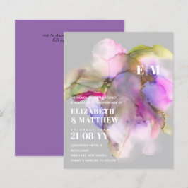 Lámina Invitaciones de matrimonio de color acuático tecni