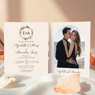 Lámina Invitaciones de matrimonio presupuestado de monogr