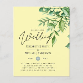 Lámina Invitaciones de matrimonio presupuestado VERDE de 