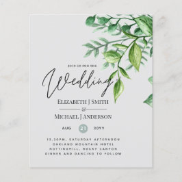 Lámina Invitaciones de matrimonio presupuestado VERDE de 