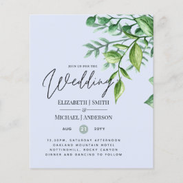 Lámina Invitaciones de matrimonio presupuestado VERDE de 