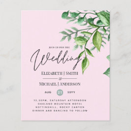 Lámina Invitaciones de matrimonio presupuestado VERDE de 