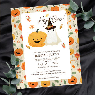 Lámina Invitaciones de papel para baby shower Hey Boo Bab