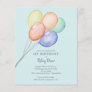 Lámina Invitaciones de primer cumpleaños de Budget Boy