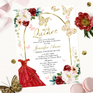 Lámina Invitaciones de Quinceañera al Estilo Mariposa Pre