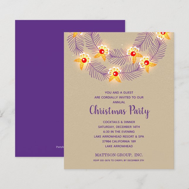 Lámina Invitaciones de vacaciones a Navidades de guirnald (Anverso / Reverso)