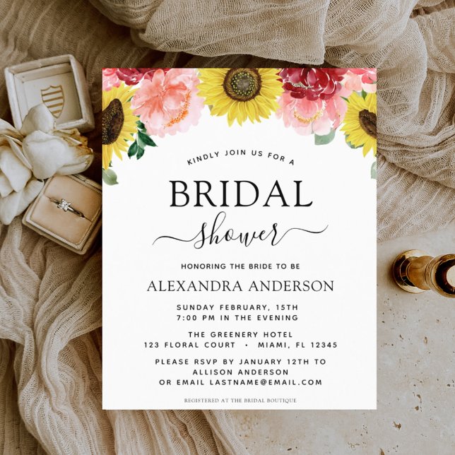 Lámina Invitaciones florales a la ducha de novia con gira (Subido por el creador)
