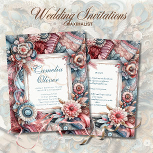 Lámina Invitaciones maximalistas de matrimonio ocupadas d