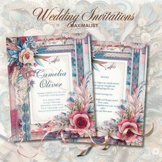 Lámina Invitaciones maximalistas de matrimonio ocupadas d (Subido por el creador)