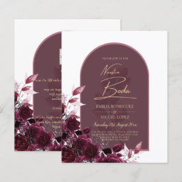 Lámina INVITACIONES NUESTRA BODA Wine Red Roses