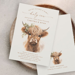 Lámina Invitaciones para Baby Shower de parejas con vacas