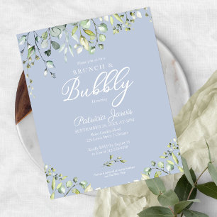 Lámina Invitaciones para Brunch y Burbujas con Vegetación