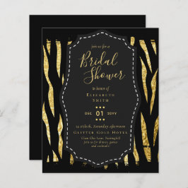 Lámina Invitaciones para el tema del Glitzy Black Gold Br