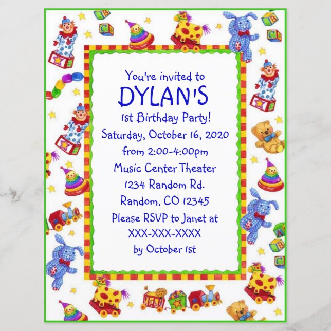 Lámina Invitaciones para fiestas de cumpleaños temáticas  (Anverso)