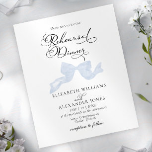 Lámina Invitaciones para la Cena de Ensayo   Lazo Azul Po