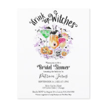 Invitaciones para la Ducha de Novia de Brujas con 