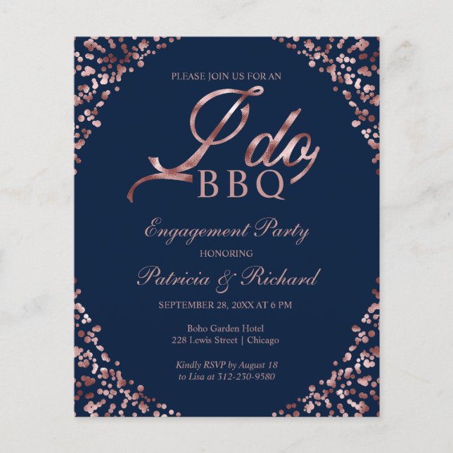 Lámina Invitaciones para la fiesta de compromiso Budget I (Anverso)