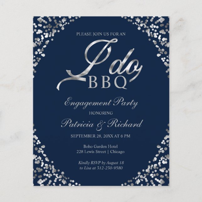 Lámina Invitaciones para la fiesta de compromiso Budget I (Anverso)