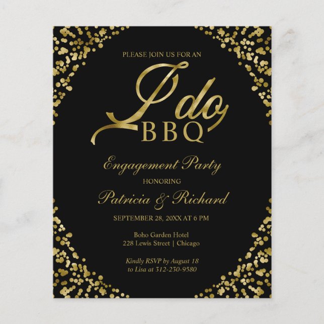 Lámina Invitaciones para la fiesta de compromiso Budget I (Anverso)