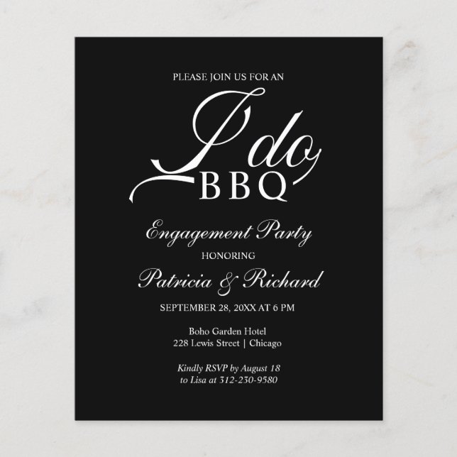 Lámina Invitaciones para la fiesta de compromiso Budget I (Anverso)