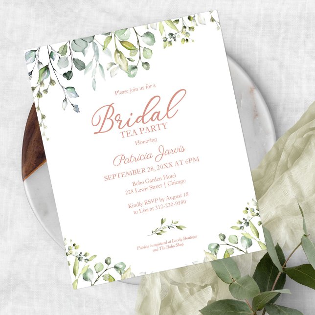 Lámina Invitaciones para Té Nupcial con temática de Verde (Subido por el creador)
