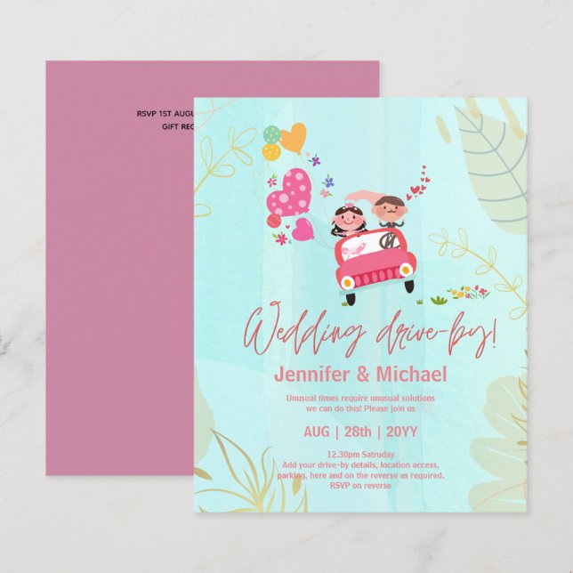 Lámina Invitaciones presupuestadas de Boda reducido para  (Anverso / Reverso)