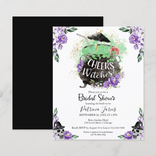 Lámina Invitaciones presupuestarias a la ducha de novia p (Anverso / Reverso)