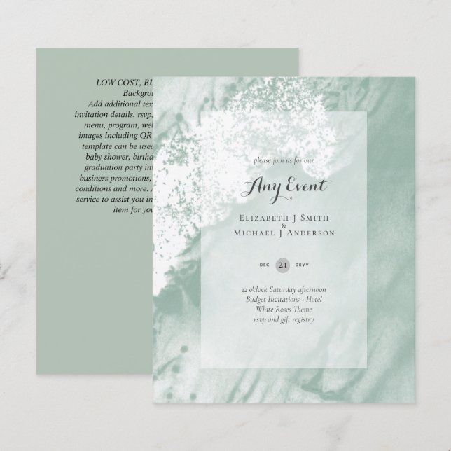 LÁMINA INVITACIONES PRESUPUESTARIAS - CUALQUIER EVENTO -  (Anverso / Reverso)