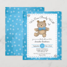 Invitaciones presupuestarias de Teddy Bear Baby Sh