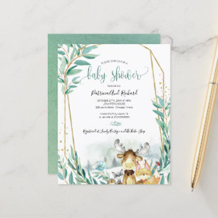 Lámina Invitaciones presupuestarias de Woodland Animals B
