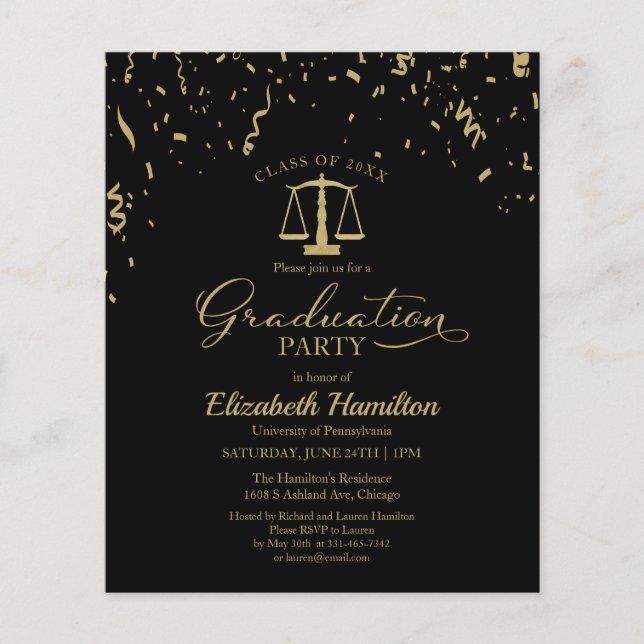 Lámina Invitaciones presupuestarias del partido de gradua (Anverso)