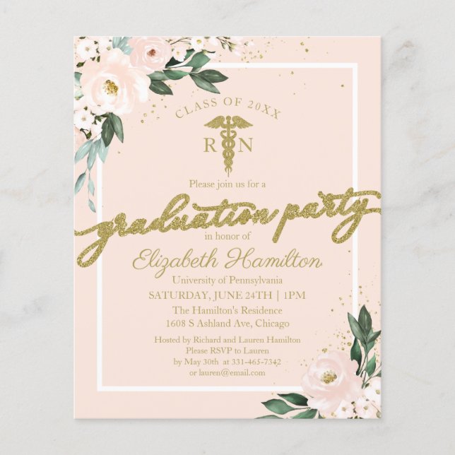 Lámina Invitaciones presupuestarias para Fiestas de grado (Anverso)