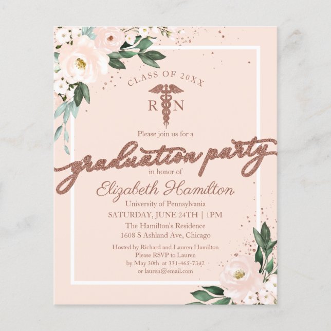 Lámina Invitaciones presupuestarias para Fiestas de grado (Anverso)
