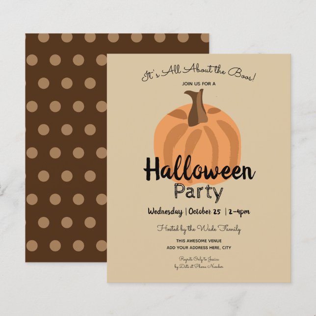 Lámina Invitaciones presupuestarias para fiestas de Hallo (Anverso / Reverso)