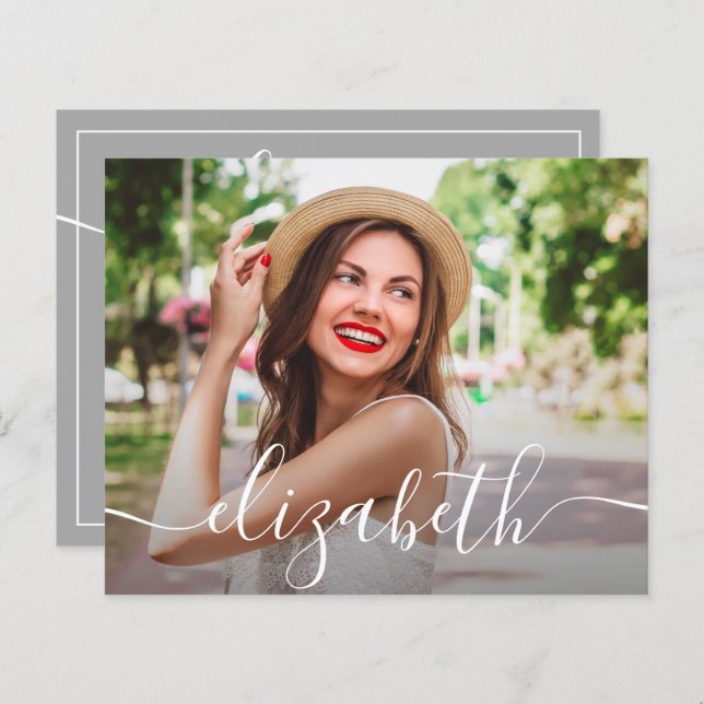 Lámina Invitaciones simples de graduación de fotos de pre (Anverso / Reverso)
