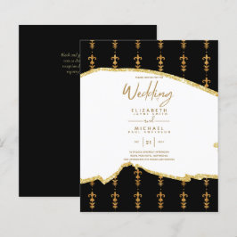 Lámina Invitaciones sublimes a la boda blanca BLack GOLD