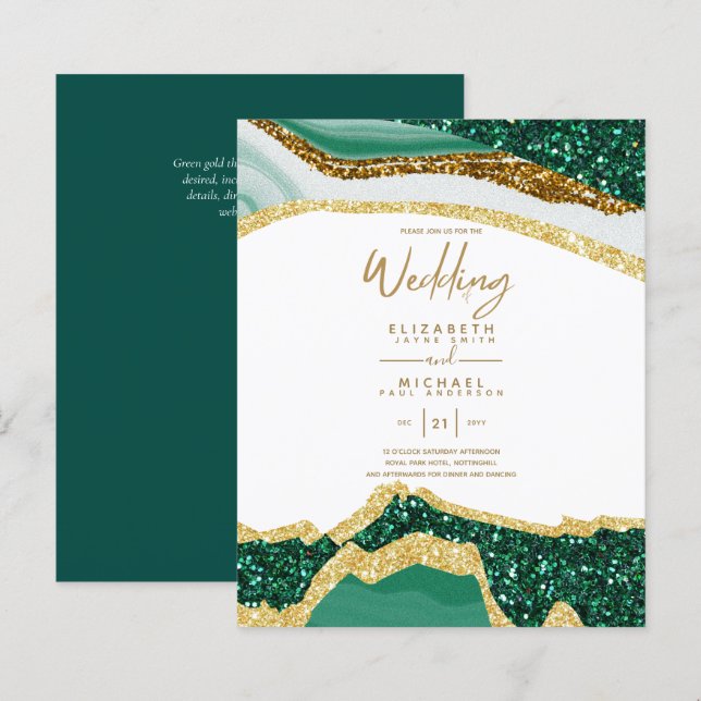 Lámina Invitaciones sublimes a la boda del Green Gold Aga (Anverso / Reverso)