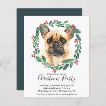 Invitan a Fiesta de Navidades de perro de Bulldog