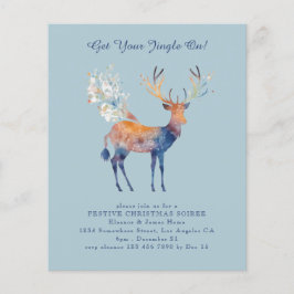 Lámina Invitan a Fiesta de Navidades de renos festivos