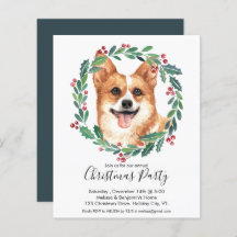 Invitan a Navidades de perro de Welsh Corgi Pembro