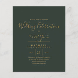 Lámina Invitan a una moderna boda de oro verde